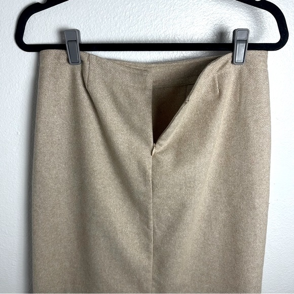 United Colors Of Benetton Beige Wool Silk Tie Detail Front Pockets Skirt NWOT 4? - Picture 4 of 15